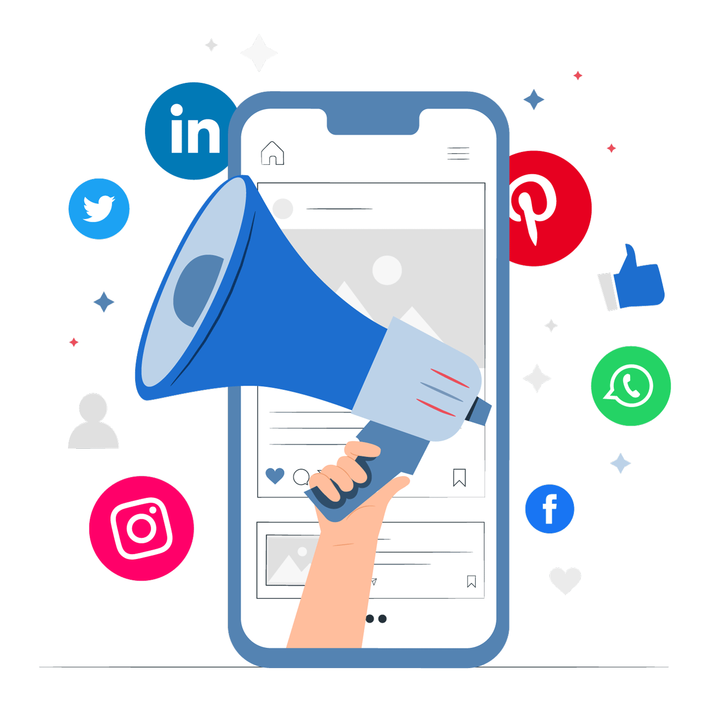 Social Media Management Illustration